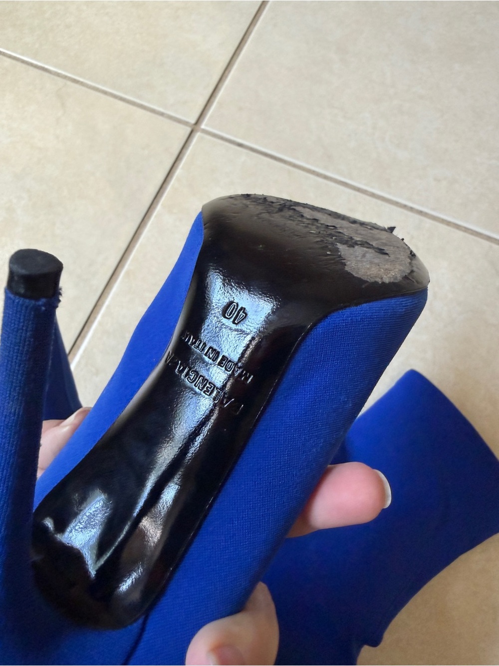 Balenciaga Women’s 10(40) Blue Knife Bootie Spandex Pointed Toe - Picture 12 of 16